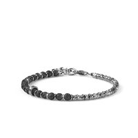Bracciale Maria Cristina Sterling Uomo in Argento Pietra lavica G2872